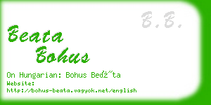beata bohus business card